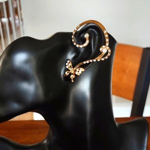 Butterfly earcuff earring with matching piece